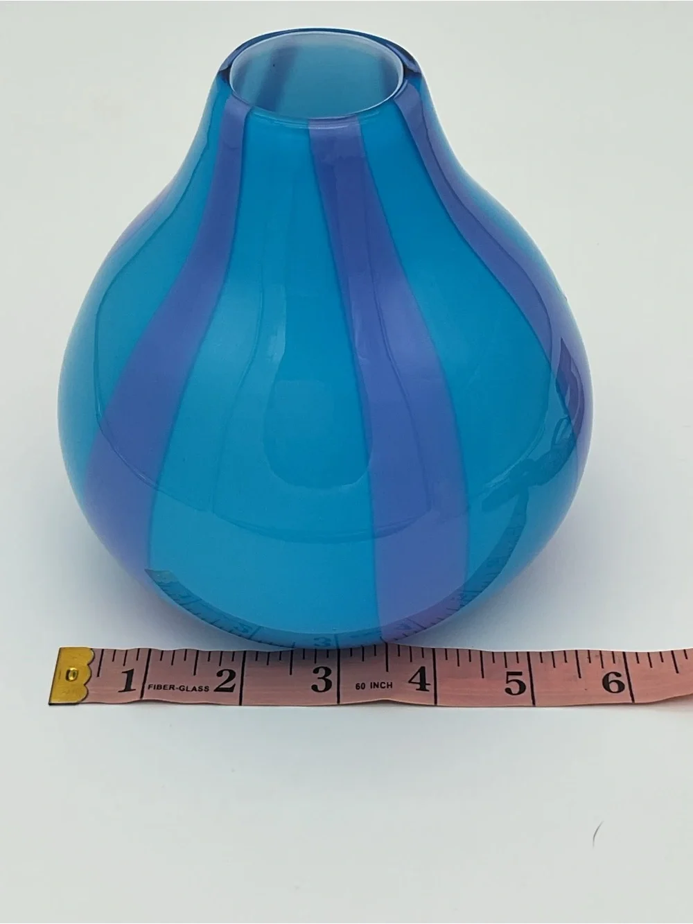Pier 1 Blue & Purple Striped Art Glass Vase